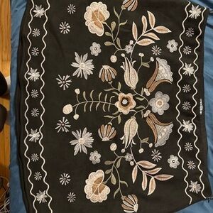 Floral Embroidered Black Skirt